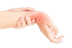 Wrist Pain, Wrist rehab image with sore wrist showing wrist bones
